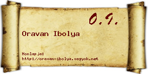 Oravan Ibolya névjegykártya